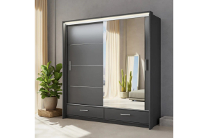 grey sliding door wardrobe