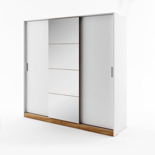 Naples Sliding Wardrobe in Matt White | 3 Door - 220cm Wide