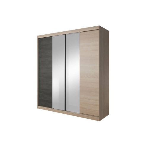 Twin Sliding Wardrobe  in  Oak  | 2 Door - 203cm Wide