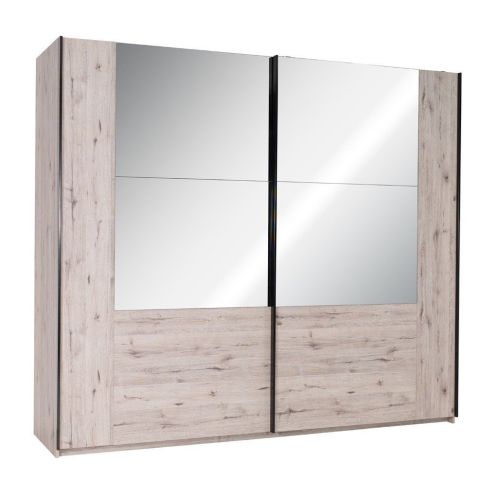 Creole Sliding Wardrobe in Oak Wellington | 2 Door - 250cm Wide