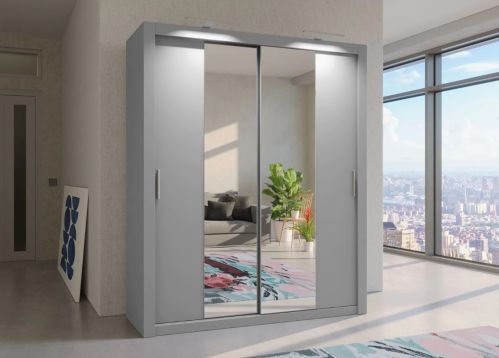 Petra Sliding wardrobe with 2 doors 180cm [grey matt]