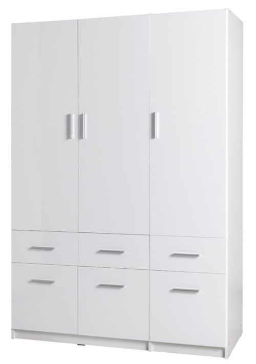 Arctic Hinged Door Wardrobe 136cm White Gloss
