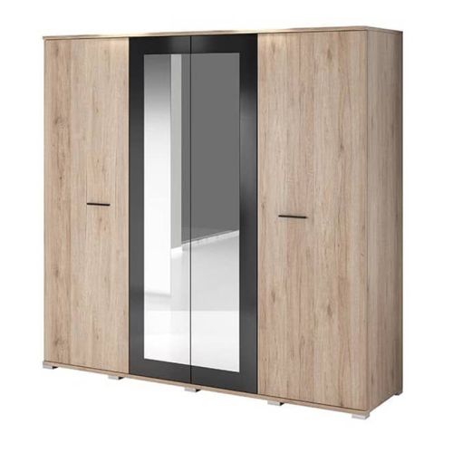 Elegant Hinged Door Wardrobe 200cm Oak San Remo