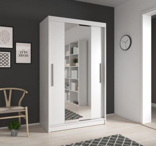 Paris Sliding Door Wardrobe 120cm in Matt White