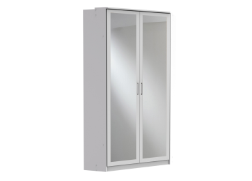 Corner Wardrobe White with Mirrored Doors 95cm | Farah Range