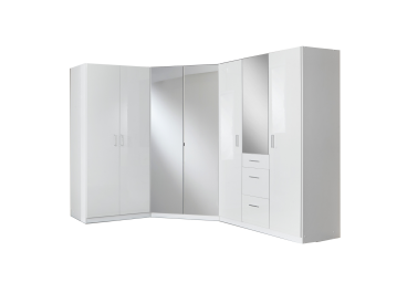 Clack White Corner Wardrobe Suite