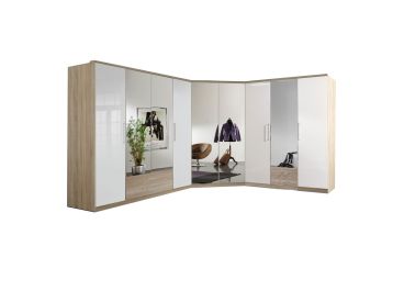 Abel Corner Wardrobe Suite Oak & White