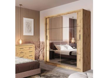 Vision Bedroom Set Planked Oak 180cm Wardrobe