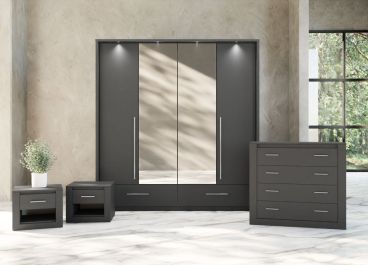 LISA bedroom furniture set 210cm Graphite Grey Matt