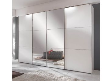 Galactic Sliding Door Wardrobe Matt White | 4 Door | 350cm