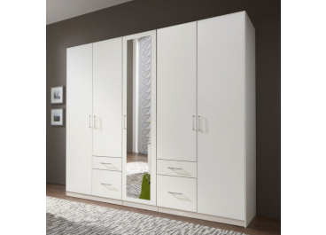 River 5 Door 4 Drawer Mirror Wardrobe 225cm