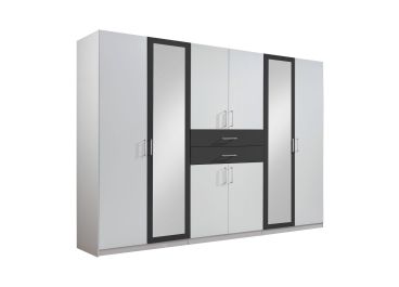 Hauch White & Graphite Wardrobe 6 door 270cm