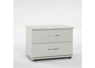 Reflex 2 Drawer Bedside Table White