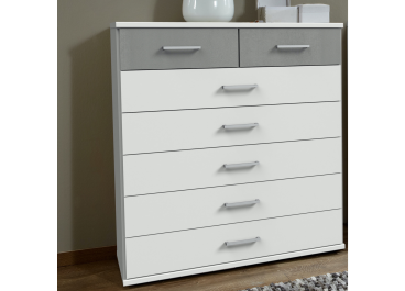 Farah White And Grey 7 Drawer Chest
