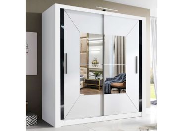Viking Sliding Wardrobe 2 Door White Mirrored