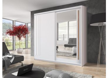Abstract Sliding Wardrobe  in  Anderson Pine, Oak, Columbian Walnut, Oak  | 2 Door - 200cm Wide
