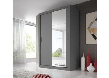 Vision Sliding Wardrobe in Matt Black, Oak Shetland, White, Grey | 2 Door - 150cm Wide