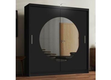 Moon Sliding Door Wardrobe - White, Grey, Black