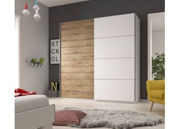 Pluto Sliding Wardrobe  in Matt White | 2 Door - 200cm Wide