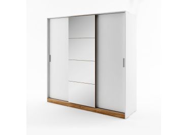Naples Sliding Wardrobe  in Matt White | 3 Door - 220cm Wide