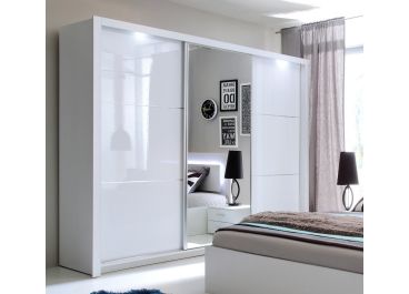 Petra Sliding Wardrobe White Gloss | 3 Door - 258cm Wide