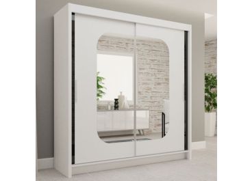 Apollo 2 Door Mirrored Sliding Wardrobe - Black, White, Grey