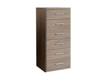 Tall Boy 6 Drawer Chest of Drawers Oak