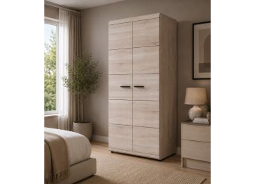Elon Hinged Door Wardrobe Light Sonoma Oak 80cm