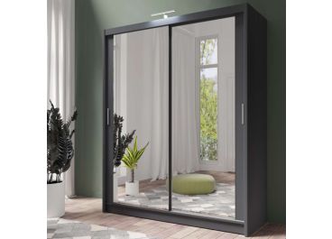 Petra Mirrored Sliding Door Wardrobe Graphite Grey 120cm/150cm/180cm/203cm