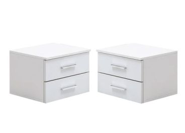 Petra White Gloss Bedside Tables  (Pair)