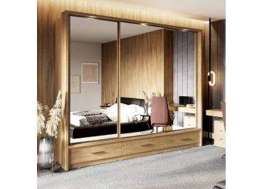 Vision Oak Bedroom Set | 250cm Sliding Door Wardrobe