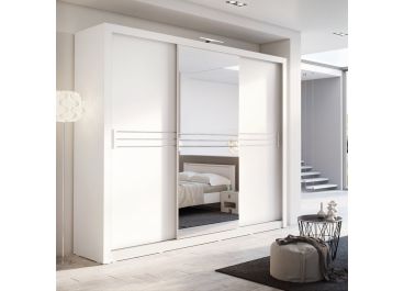 Divide Sliding Wardrobe with Drawers in White | 3 Door - 250cm Wide