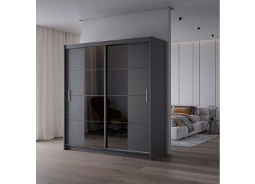 Prada Grey Sliding Door Wardrobe with Tinted Glass 203cm