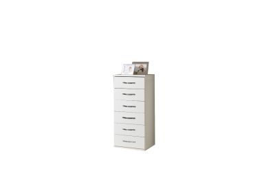 Tall Boy 6 Drawer Chest of Drawers White