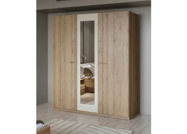 Verona Oak & Beige Wardrobe 3 Door 180cm