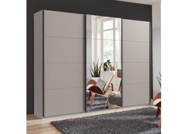 Elegate Sliding Mirrored Wardrobe in Desert Grey | 3 Door | 270cm