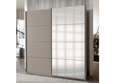 Elegate Sliding Mirror Wardrobe Desert Grey | 2 Door | 180cm