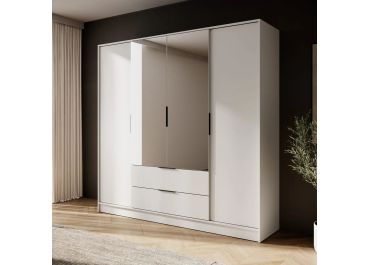 Infinity Hinged 4 Door Wardrobe 206cm | Cashmere White