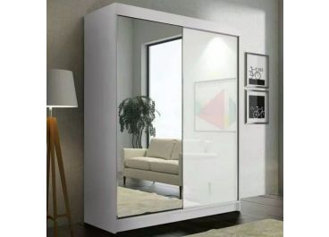 Sleek Sliding Door White Gloss Wardrobe 150cm