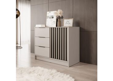 Stripe Cashmere White Chest of Drawers / Sideboard 105cm