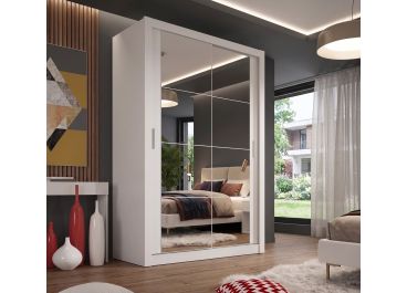 Vision 2 Door Sliding Wardrobe in Matt White | 120cm Wide