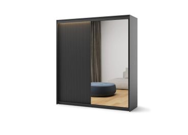 Amalfi Sliding 2 Door Wardrobe Black 200cm