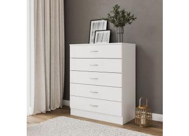 Essential Chest of Drawers White Matt 5D