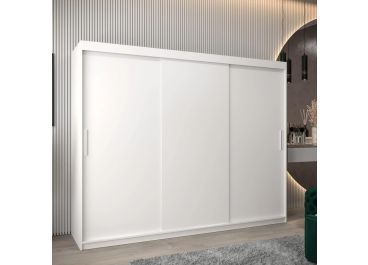 Soho White 3 door Sliding Wardrobe with Drawers 250cm