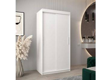 Soho White Sliding Wardrobe with Drawers 120cm