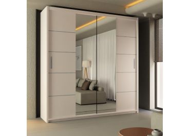 Inverse Sliding Door Wardrobe - Black, White, Grey, Oak