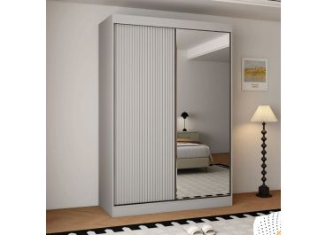 Ripple 2 Door Sliding Wardrobe Grey Mirror