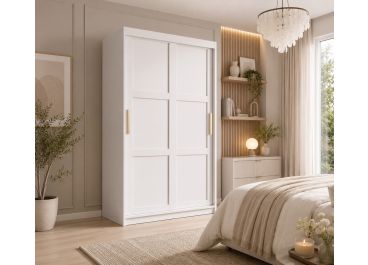 Hampton Shaker Sliding Wardrobe 2 Door White