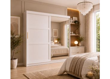 Hampton Shaker Sliding Mirror Wardrobe 2 Door 200cm