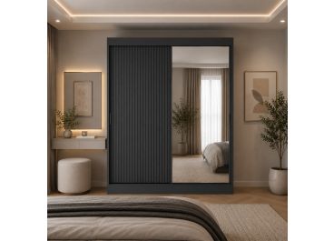 Ripple 2 Door Sliding Wardrobe Anthracite Grey